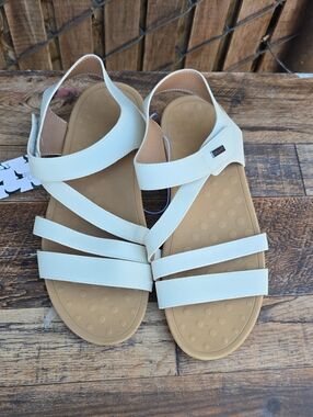 Mysoft Women’s White Strappy Comfort Sandals Size 9